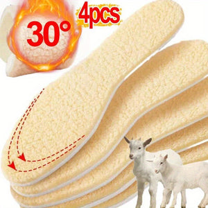 4pcs Self-Heating Fleece Insoles for Men & Women - Ultimate Warmth & Comfort, Perfect for Winter Sports & Outdoor Activities