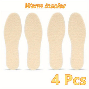 4pcs Self-Heating Fleece Insoles for Men & Women - Ultimate Warmth & Comfort, Perfect for Winter Sports & Outdoor Activities