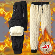 Charger l&#39;image dans la galerie, Winter Sweatwear Men Plush Thick Fleece Sweatpant Lambswool Thermal Trousers Casual Pants Waterproof Windproof Warm Cotton Pants
