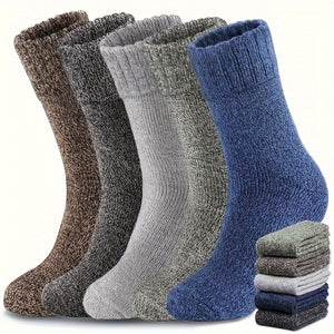 5 Pairs of New Autumn and Winter Mid-Calf Socks for Men and Women, Thickened and Warm, Mid-Calf Trendy Sports Socks