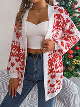 Charger l&#39;image dans la galerie, 2024 Christmas Clothes Women&#39;s Open Front Cardigan Knitwear Lantern Sleeve Xmas Printed Oversized Deer Sweater Pockets Knitted
