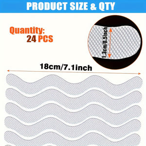 Geometric Pattern Non-Slip Bathroom Stickers - Durable, Easy Apply Safety Tape for Shower & Bathtub