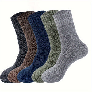 5 Pairs of New Autumn and Winter Mid-Calf Socks for Men and Women, Thickened and Warm, Mid-Calf Trendy Sports Socks