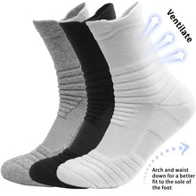 Charger l&#39;image dans la galerie, Cotton Sock for Men Sport Breathable Soft Letter Fashion Sneakers High Elastic Middle Tube Stocking Towel Sox Summer Running
