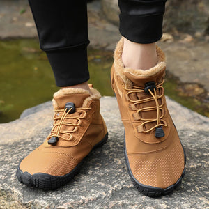 Women Men Winter Booties High-Top Barefoot Trekking Mountain Boots Anti-Skid Hiking Sneakers Outdoor Wear-Resistant Snow Boots