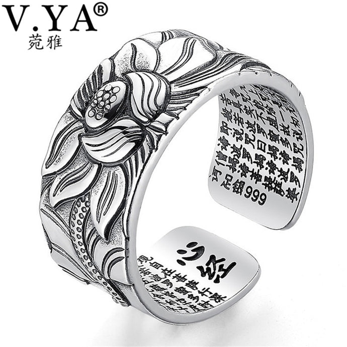 Bague de lotus en argent