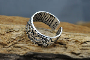 Bague de lotus en argent